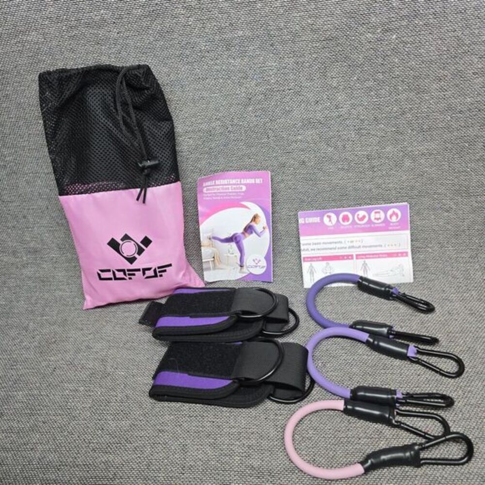 COFOF Ankle Resistance Bands with Cuffs for Glutes Hip Leg Training‎ - 3 Levels